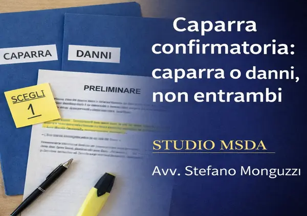 Caparra confirmatoria: scelta tra caparra o danni secondo Cassazione